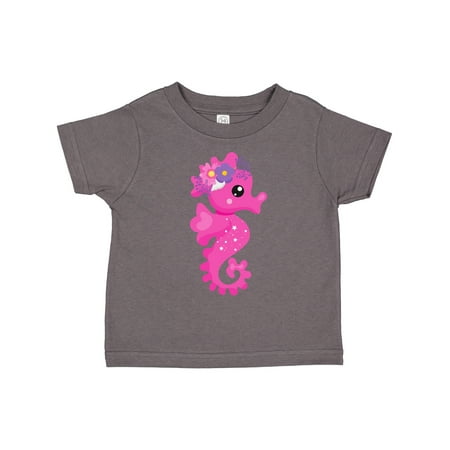 

Inktastic Cute Seahorse Pink Seahorse Flowers Seashell Gift Toddler Boy or Toddler Girl T-Shirt