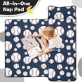 thumbnail image 4 of Baseballs Blue Pattern Teens Toddler Nap Mat with Pillow, Sleeping Mat Bag for Preschool Daycare 50"x20", 4 of 6