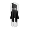 thumbnail image 4 of YiZYiF Girls Metallic Color Block Church Praise Dance Dress Long Sleeve Worship Liturgical Tunic Black 8, 4 of 7