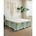 thumbnail image 2 of Sage Green Ombre Wrap Around Bed Skirts for Queen Bed 16" Drop,Bed Skirt with Adjustable Elastic Belt Dust Ruffle Bed Valance for Bedroom Modern Geometric Abstract Art Aesthetics Bed Frame Cover, 2 of 7