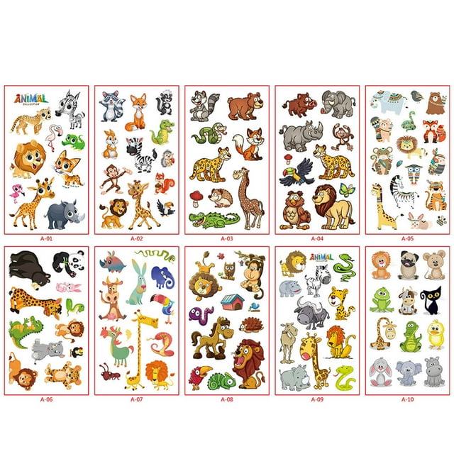 EGNMCR Kids Sticker Set Cute Watch Dinosaur Face Sticker Tattoo stickers Birthday Gifts for Kids