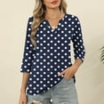 thumbnail image 2 of Polka Dot Tops for Women V Neck 3/4 Sleeve Tunic Blouses Dressy Casual Three Quarter Length Sleeve Graphic Tee Shirts, 2 of 6
