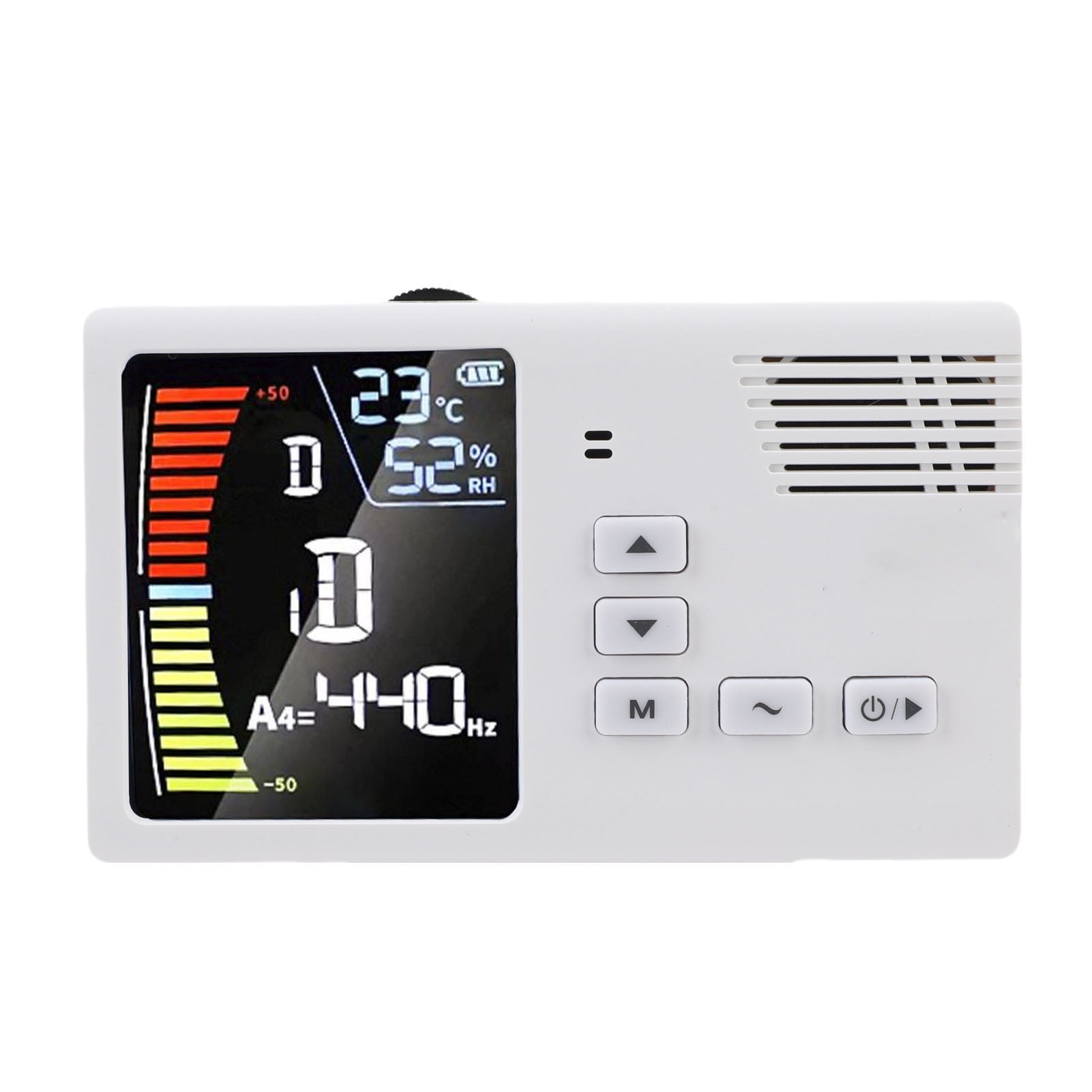 3-in-1 Rechargeable Digital Metronome Tuner Tone Generator with Clip for Erhu Guzheng Pipa Guqin, White