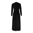 thumbnail image 5 of Mceream Women's Velvet Fit-and-Flare Maxi Dress, High Neck Puff Sleeve, Luxe Velvet, Wedding Guest, Evening, formal Events Black XXL, 5 of 7