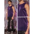 thumbnail image 5 of DARING DIVA Men's Glitter Tank Top Slim Fit Sleeveless Disco See Through Sparkly Vest S Purple, 5 of 7