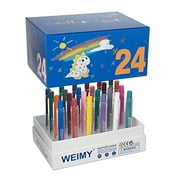 Angle View: WEIMY Dustless Pushable School Chalk Non-Toxic Colored Chalk 1.0mm Tip Art Tool for Chalkboard Blackboard Kids Children Drawing Writing, 24 Pack (24colorful)