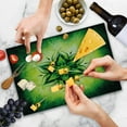 thumbnail image 4 of Lotus Cutting Board, Psychedelic Floral Mandala Digital Image, Decorative Tempered Glass Cutting and Serving Board, Large Size, Emerald Lime Green, by Ambesonne, 4 of 5