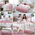 thumbnail image 5 of 3 Piece Pink Ombre Duvet Cover Set Queen Size, Microfiber Comforter/Quilt Cover with Corner Ties and 2 Pillowcases, Farmhouse Vintage Wooden Striped All Season Soft Bedding with Zipper Closure, 5 of 8