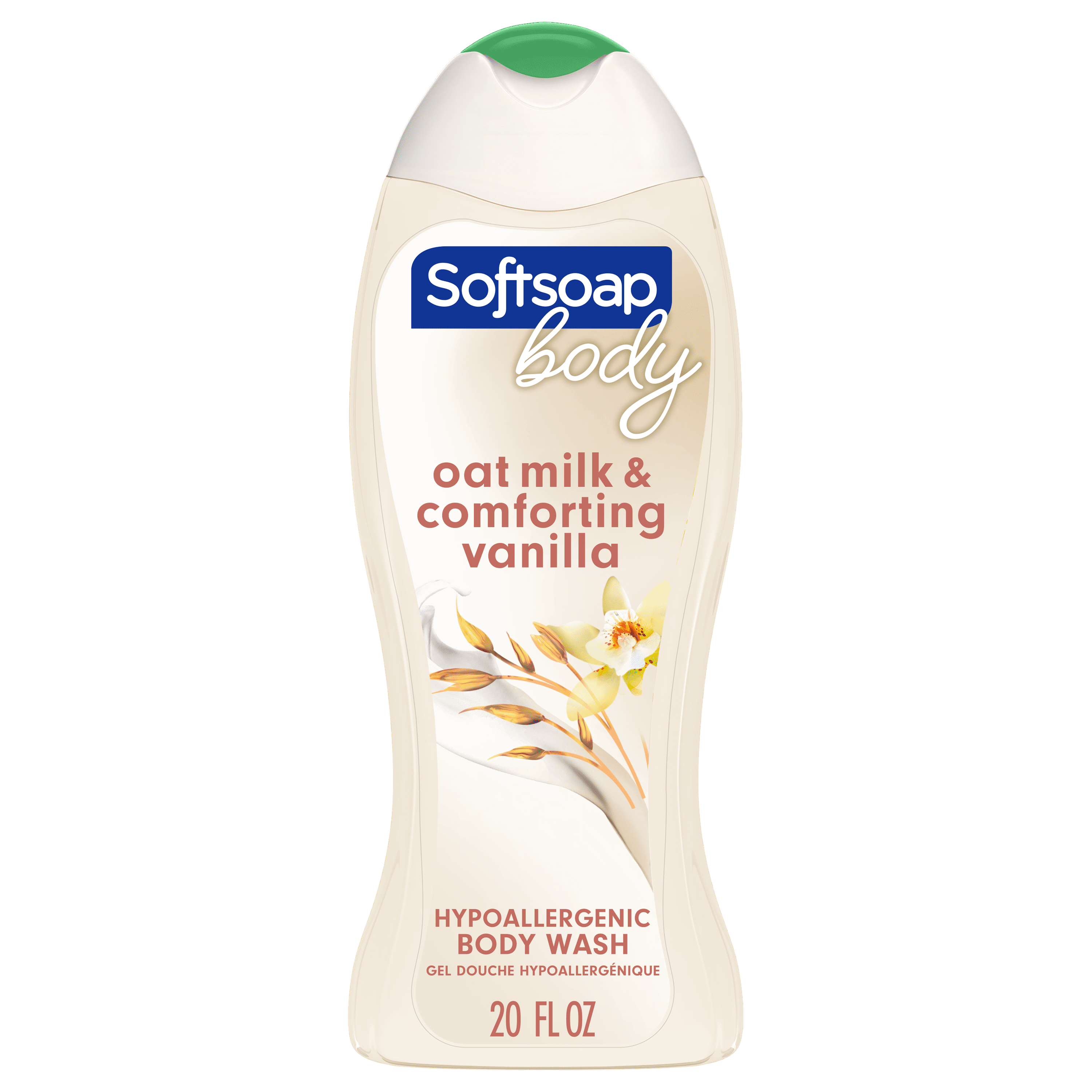 Softsoap Oat Milk & Vanilla Body Wash, Hypoallergenic Body Wash for Sensitive Skin, 20 Oz