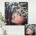 thumbnail image 4 of Designart ' Portrait Of A Young Woman With Flowers II ' Modern Canvas Wall Art Print, 4 of 4