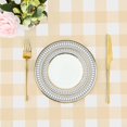 thumbnail image 2 of decorUhome Rectangle Tablecloth, Waterproof Vinyl Flannel Backed Table Cloth, Buffalo Wipeable Plastic Table Cover for Kitchen and Outdoor, Beige and White, 60" x 84", 2 of 3