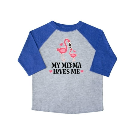 

Inktastic Meema Loves Me Flamingo Girls Gift Toddler Toddler Girl T-Shirt