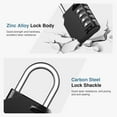 thumbnail image 4 of Puroma Combination Lock 4 Digit Waterproof Locker Locks Secure Outdoor Padlock For Gym Lockers, Toolboxes, Gates, Fences, Storage, Sports Locker (Black), 4 of 7