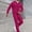 Hot Pink, variant on Mens Matching Sweat Set 2 Piece Casual Sports Long Sleeve Full Zip up Hoodie Sweatpants Set Men Jogging Suits Sets