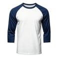 thumbnail image 5 of Fabrcox Men's 3/4 Sleeve Shirts Raglan Crew Neck Mens Baseball Shirt Color Block Lightweight Outdoor Sports Workout Shirt Men Blue XL, 5 of 5