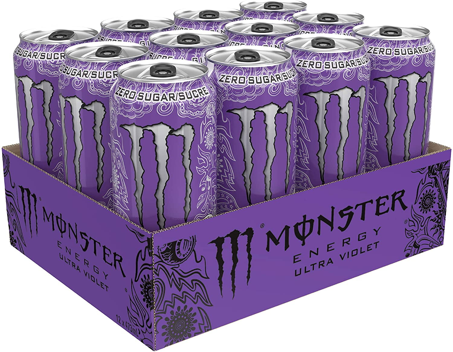 Monster Energy Drink, Ultra Violet, 473mL Cans, Pack of 12