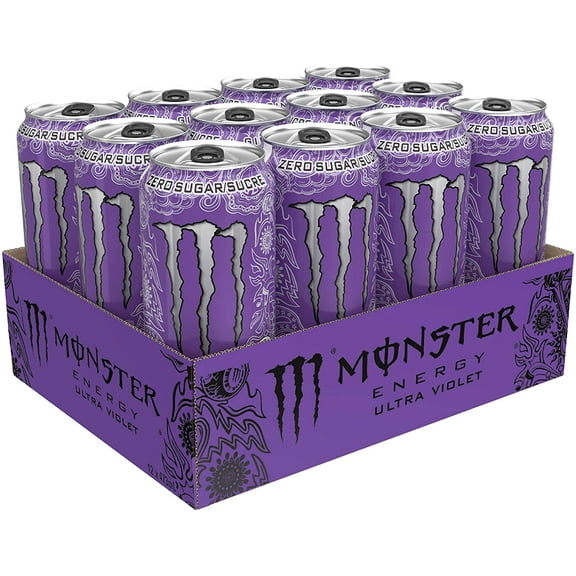 Monster Energy Drink, Ultra Violet, 473mL Cans, Pack of 12