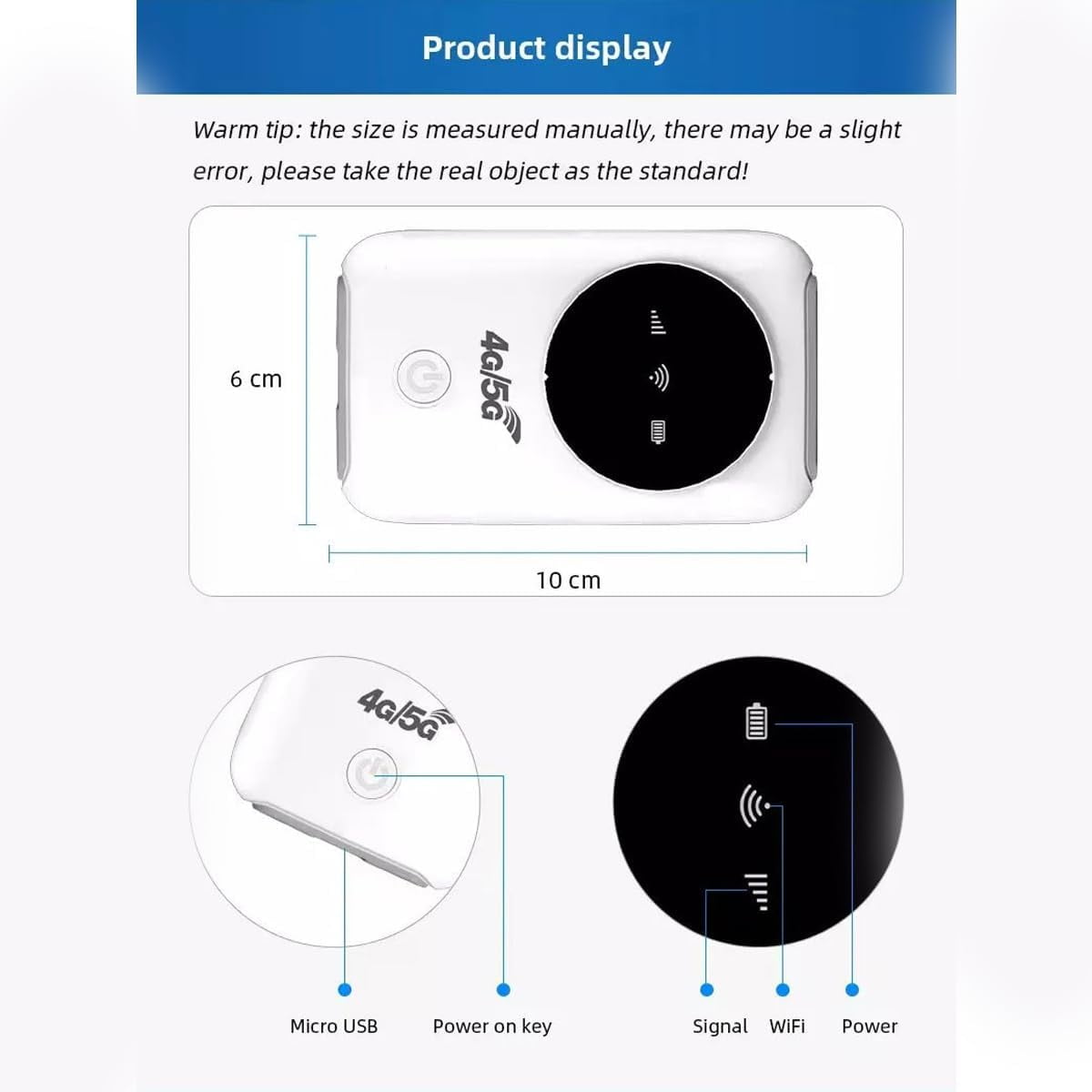 2PCs Portable Wifi Hotspot For Travel Portable Wifi Router 4G/5G Pocket Wifi For Travel Router For Hotel Wifi [Internet In Your Pocket], Free Wifi Anywhere(Without SIM Card)