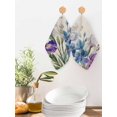thumbnail image 2 of Blue Purple Flowers Kitchen Dish Towels for Drying Dishes Set of 4, Spring Seasonal Botanical Florals Waffle Weave Microfiber Hand Tea Bathroom Towels Quick Dry & Absorbent Towel 12x12, 2 of 7