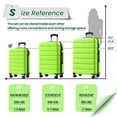 thumbnail image 5 of Luggage Set 3 Piece,PC ABS Lightweight Hardside Suitcases with TSA Lock,Carry on luggage with Wheels,AppleGreen, 5 of 8