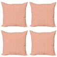 thumbnail image 1 of Moroccan Throw Pillow Cushion Case Pack of 4, Repeating Modernized Traditional Oriental Argyle Diamond Lines Illustration, Modern Accent Double-Sided Print, 4 Sizes, Champagne Coral, by Ambesonne, 1 of 2