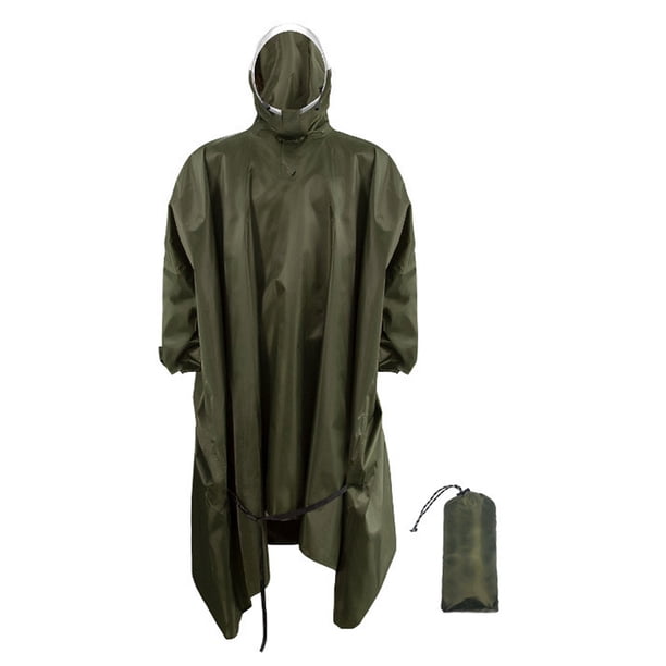 Chubasquero impermeable con capucha Poncho de lluvia reutilizable ligero para senderismo
