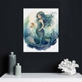 thumbnail image 4 of COMIO  Mermaid Wall Art Bathroom Decor Colorful Fish Scale Canvas Picture Marine Theme Painting Romantic Pink Blue Artwork Girls Gift Home Bedroom Nursery Wall Decor, 4 of 4