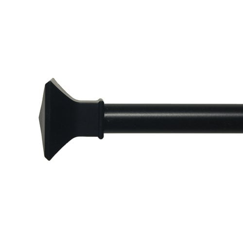 Mainstays 5 8 Inch Black Square 28 To 48 Width Single Curtain Rod Set Mainstays 5 8 Inch Black Square 28 To