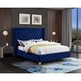 thumbnail image 3 of Meridian Furniture Savan Navy Velvet Full Bed, 3 of 22
