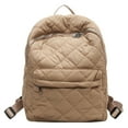thumbnail image 1 of Mochila acolchada para mujer diseño de celosía de diamantes suave para viajes trabajo vacaciones, 1 of 9