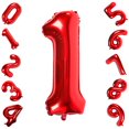 thumbnail image 1 of MesaSe Ballons Rouges 1 Ballons de 40 Pouces en Feuille pour Fête d'Anniversaire Décorations Fournitures Ballons Numériques en Hélium Mylar (Numéro Rouge 1), 1 of 5