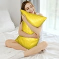 thumbnail image 5 of KLL Yellow Glitter Pattern Silk Pillowcase for Hair and Skin Standard Size 20"X 30" Soft Breathable Pillow Covers for Sleeping, 5 of 8