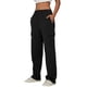 thumbnail image 2 of Gibobby Pantalones tipo cargo para mujer petite casual Pantalones de mujer diarios para el al libre con cintura elástica y bolsillos laterales(Negro,XL), 2 of 5