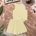 thumbnail image 4 of WTOBBY Women's Summer Casual Two Piece Set Solid Color Vest Sleeveless Top and Shorts Outfit Simple and Stylish for Everyday Summer Fashion ,Beige L, 4 of 6