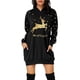 thumbnail image 4 of Vestido con capucha y falda larga con estampado digital navideño para mujer Sudadera con capucha de primavera y otoño, 4 of 4