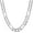 White Gold 18 inches, variant on Leander 7mm Figaro Chain Necklace Diamond Cut 24k Real Gold Plated