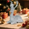 thumbnail image 5 of 2025 CISIL 2Pcs Christmas Reindeer Figurines Glitter Resin Deer Statue Desktop Decor for Living Room Home Holiday Party (Red, 2 Pcs), 5 of 6