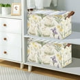 thumbnail image 2 of Yayeee Foldable Storage Basket for Shelves with Handles Waterproof Cloth Bins, Floral Rabbit, 2 of 7