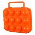 thumbnail image 2 of Caja de almacenamiento con soporte para portador de huevos con asa plegable portátil, 12 cajas para huevos, contenedor para cocina al aire libre (naranja), 2 of 5