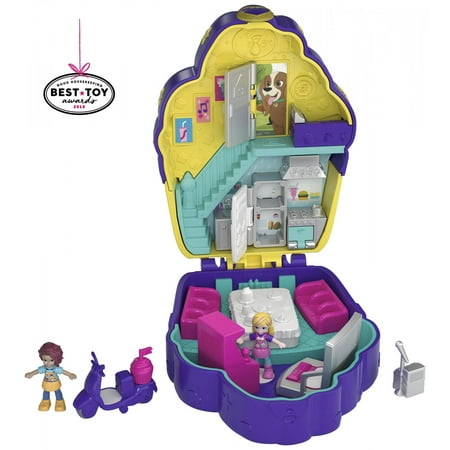 Polly Pocket Pocket Sweet Treat Cupcake Cafe-Themed Compact with Dolls