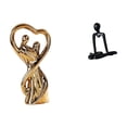 thumbnail image 1 of Estatua de pareja, figura decorativa abstracta de cerámica, arte moderno, adorno romántico, ideal para regalar, decoración del hogar o la oficina., 1 of 8
