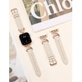 thumbnail image 4 of TOYOUTHS Slim Leather Compatible with Apple Watch Band for Women 38/40/41/42/44/45/46/49mm , Premium Leather Strap with A-Shape Metal Buckle for iWatch Series 10 9 8 7 6 5 4 3 2 1 SE Ultra 1/2, 4 of 6