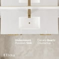 thumbnail image 5 of Eviva Curio 42"W x 18"D Walnut Bathroom Vanity with White Carrara Quartz Countertop and Undermount Porcelain Sink, 5 of 11