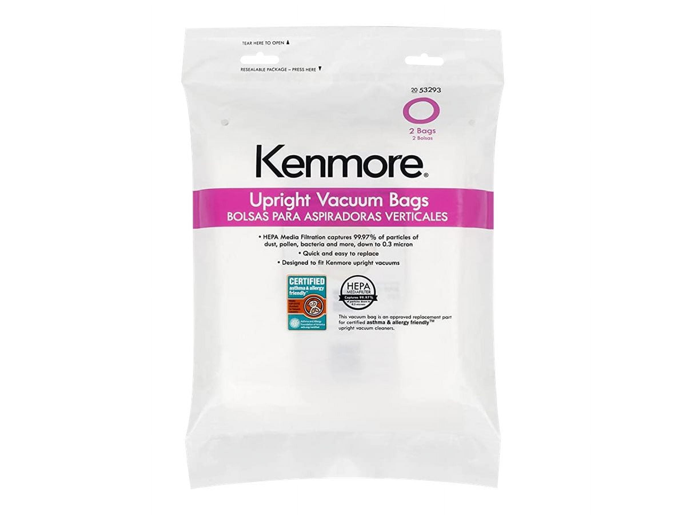 Kenmore 53293 2 Pack Style O HEPA Vacuum Bags for Upright
