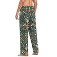 thumbnail image 3 of FORMRS Mens Pajama Pants with Pockets Soft Cotton Sleepwear Lounge Bottoms, Sizes S-2XL, Green Flowers Pattern, 3 of 7