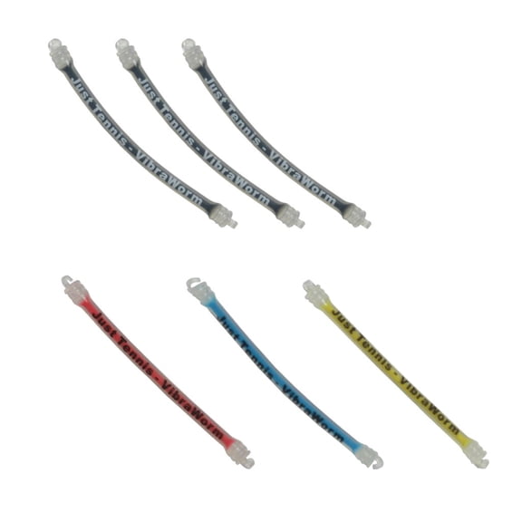 Vibra Worm - 6 Pack - Gel Filled Long Tennis Racquet Vibration Dampener - - 2021 Model - Over 100,000 Sold