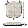 thumbnail image 4 of Beige Chair Seating Cushion Set of 6, Swirling Leaves Motifs Regular Curved Baroque Floral Design Retro Old World in Mod Art, Seat Pads for Office with Anti-slip Backing, 16"x16", Beige, by Ambesonne, 4 of 7