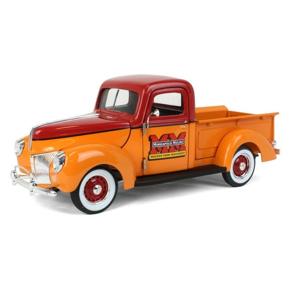1940 Ford Pickup Truck "Minneapolis Moline" Orange and Red with Black Stripes 1/25 Diecast Model Car by SpecCast