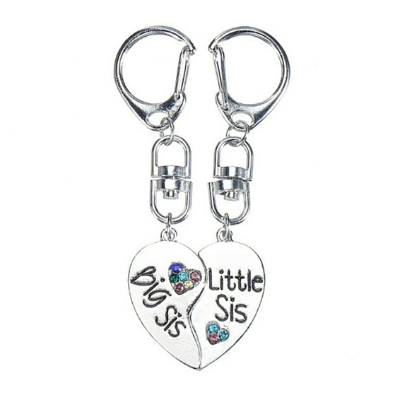 Zinc Alloy Sisters Keychain Matching Heart Keyring Ladies Gifts