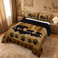 thumbnail image 2 of meiyoeat Safari Animal Bear Full Size Comforter Sets For Kids,Vintage Farmhouse Lodge Bedding Comforter Set For Boys,Black Reversible,3 Pieces, 2 of 7